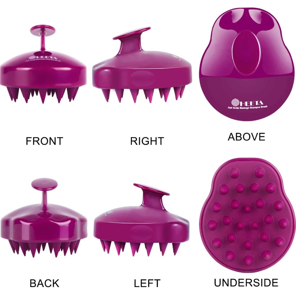 ✨3/10$NWT HEETA Wet and Dry Hair Scalp Massager Shampoo Brush with Soft Silicone